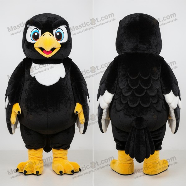 Ebony black majestic falcon mascot - Masticot.com