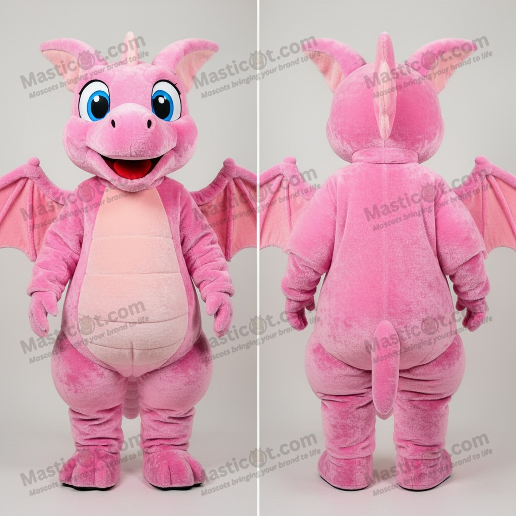 Pink plush dimorphodon mascot - Masticot.com