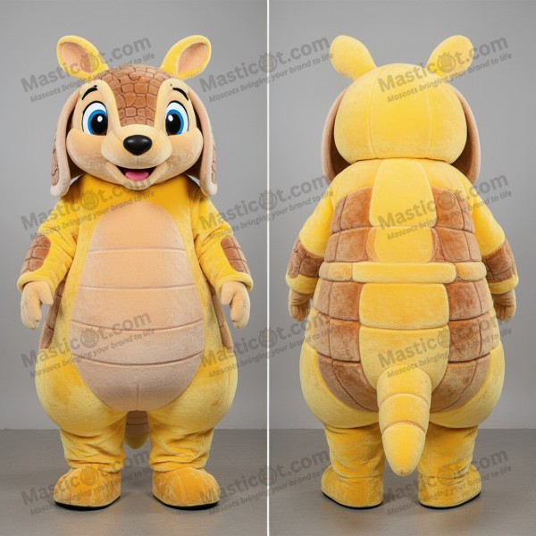 Golden yellow rounded armadillo mascot - Masticot.com