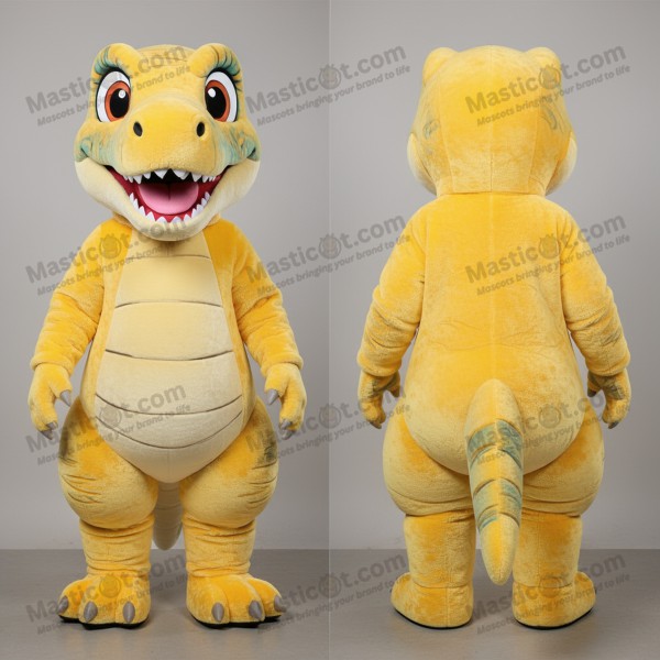 Velveteen yellow playful velociraptor mascot - Masticot.com