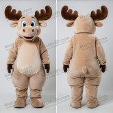 Beige Cartoon Moose Mascot - Masticot.com