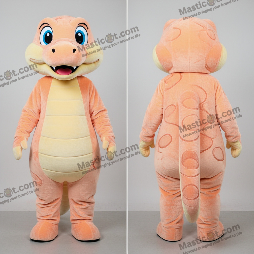 Maskot hada zkroucená v barvě broskve - Python - MASTICOT_26101 - Masticot.com