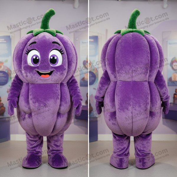 Lavender plush pepper mascot - Masticot.com
