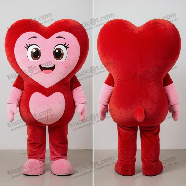 Red heart shaped chocolates mascot - Masticot.com