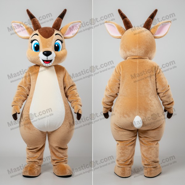 Tan graceful gazelle mascot - Masticot.com