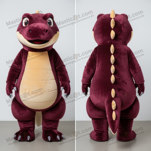 Maroon Cartoon Komodo Dragon Mascot - Masticot.com