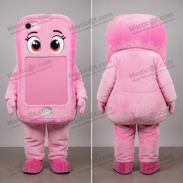 Pink velvety phone mascot - Masticot.com