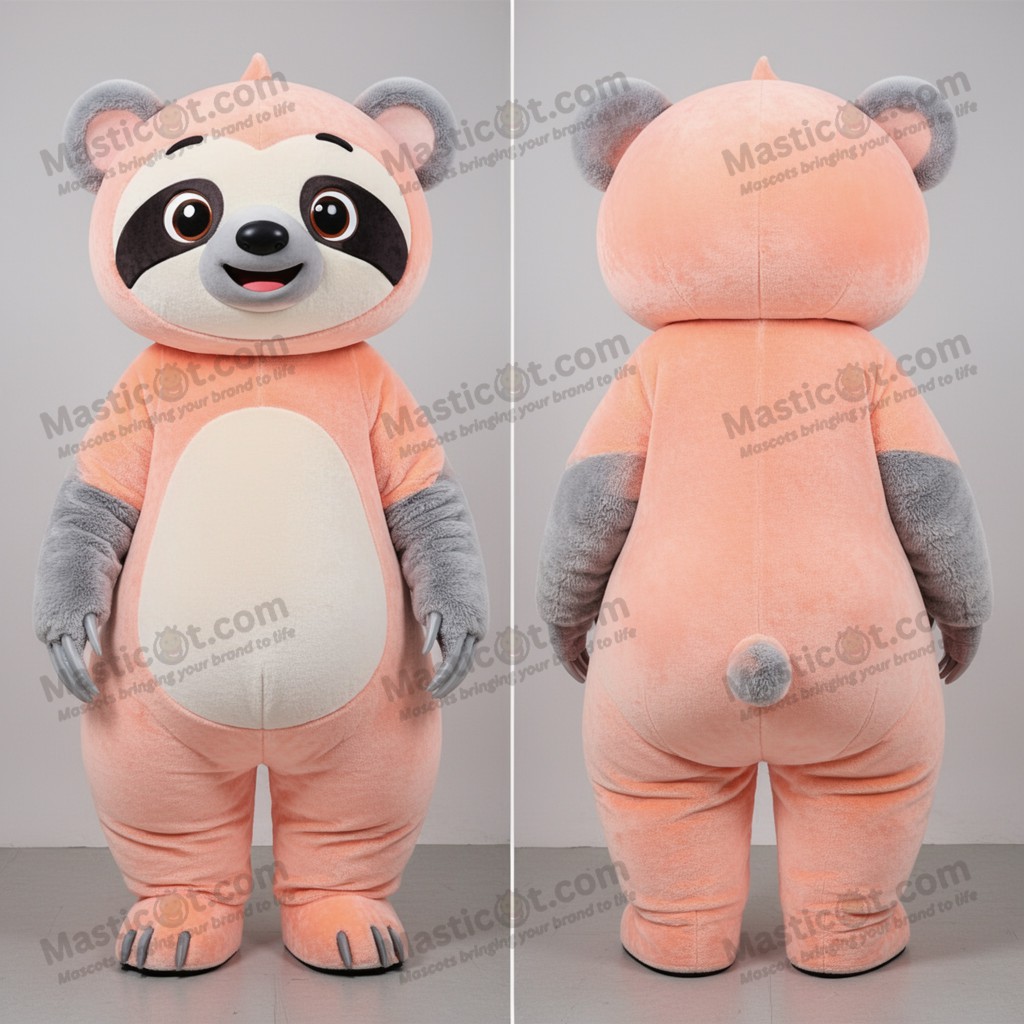 Peach velvety sloth bear mascot - Sloth Bear - MASTICOT_2594 - Masticot.com