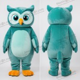 Turkooizen gevederde uil mascotte - Uil - MASTICOT_26341 - Masticot.com