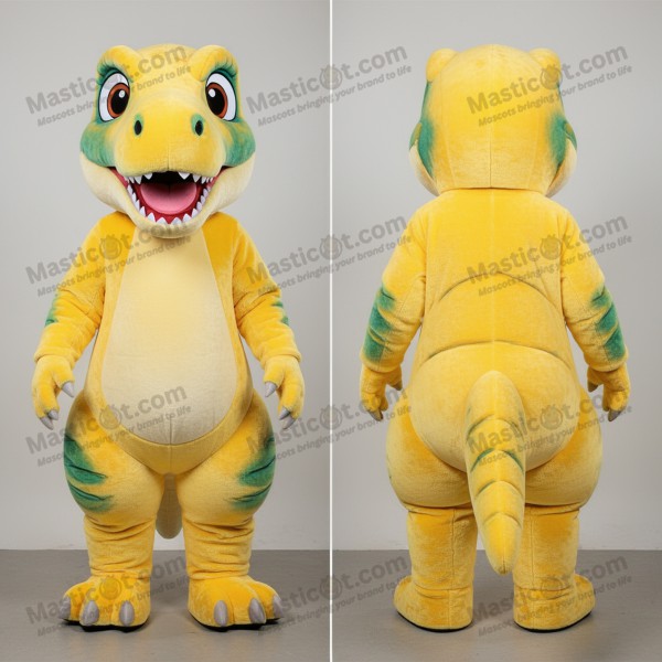 Velvet yellow cartoon deinonychus mascot - Masticot.com