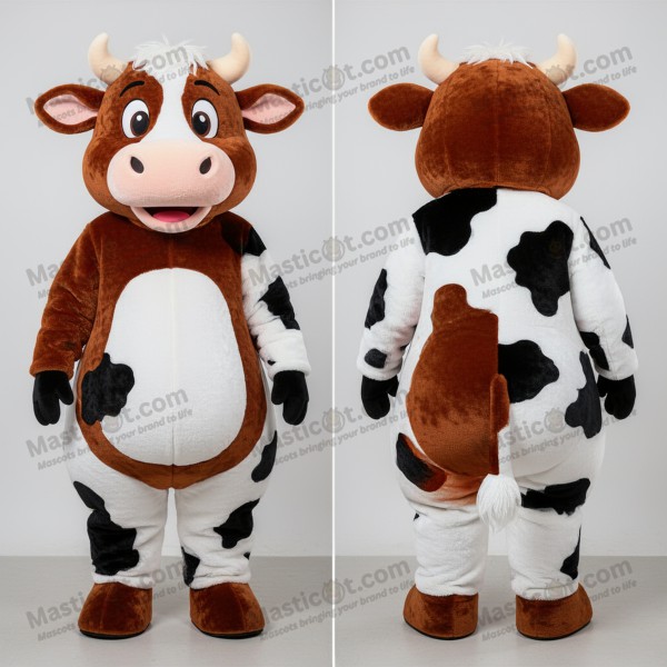 Rust orange spotted holstein cow mascot - Masticot.com