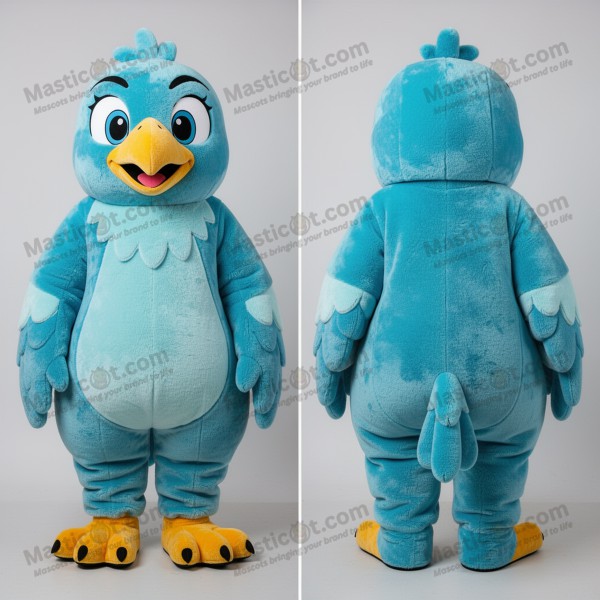 Turquoise cyan broad winged eagle mascot - Masticot.com