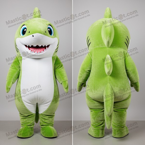 Lime green playful shark mascot - Masticot.com