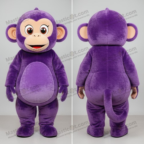 Velvety purple playful capuchin monkey mascot - Masticot.com