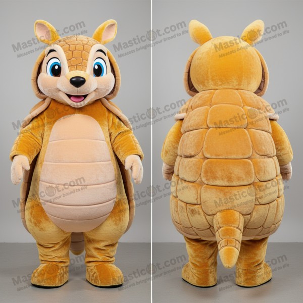 Golden rounded armadillo mascot - Masticot.com