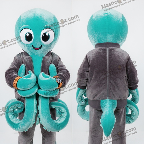Modrákovomodrý plyšový kostým chobotnice Kraken - Kraken - MASTICOT_26551 - Masticot.com