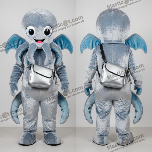 Mascote Kraken Azul Prateado Rodopiante - Kraken - MASTICOT_26583 - Masticot.com