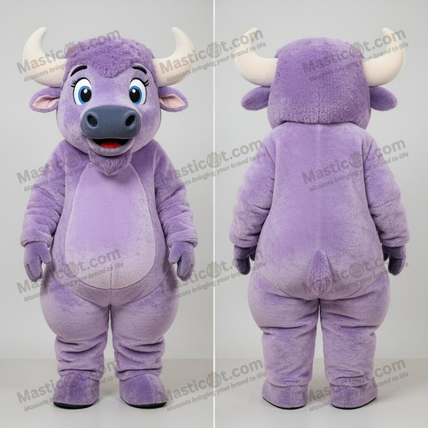 Lavender plush gentle bison mascot - Masticot.com