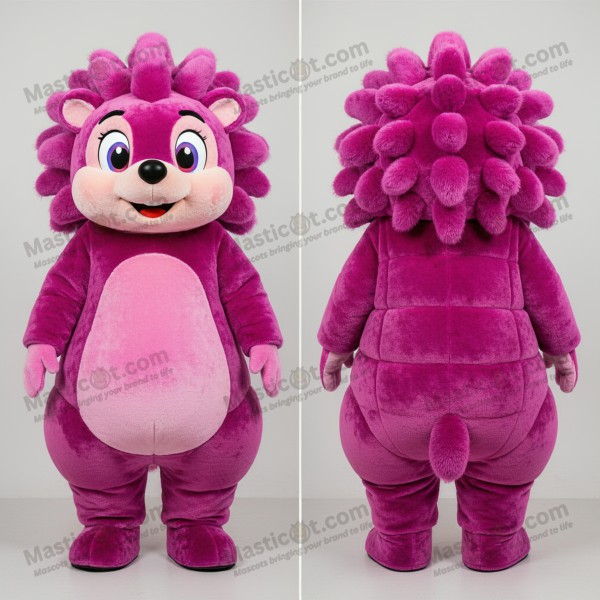 Magenta velvety porcupine mascot - Masticot.com