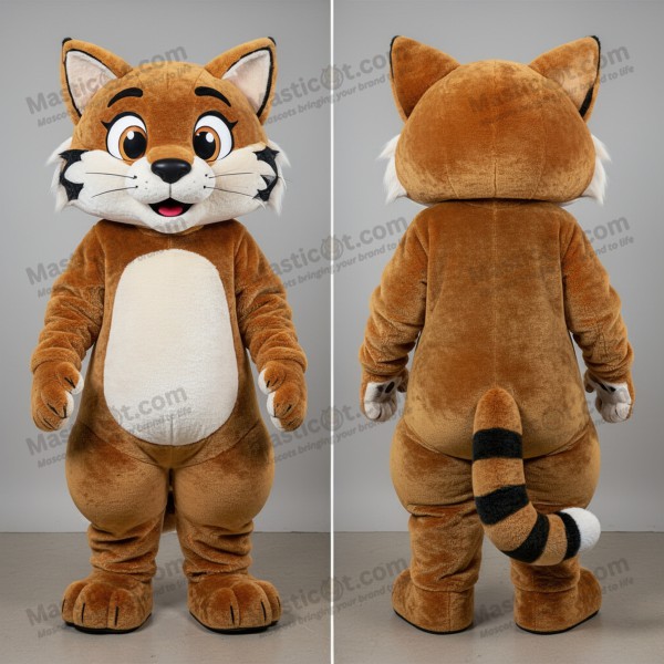 Olive brown playful bobcat mascot - Masticot.com