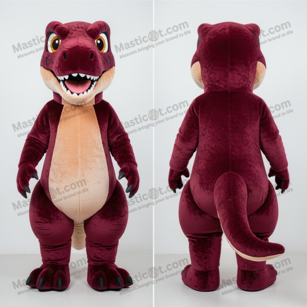 Maroon fierce velociraptor mascot - Velociraptor -