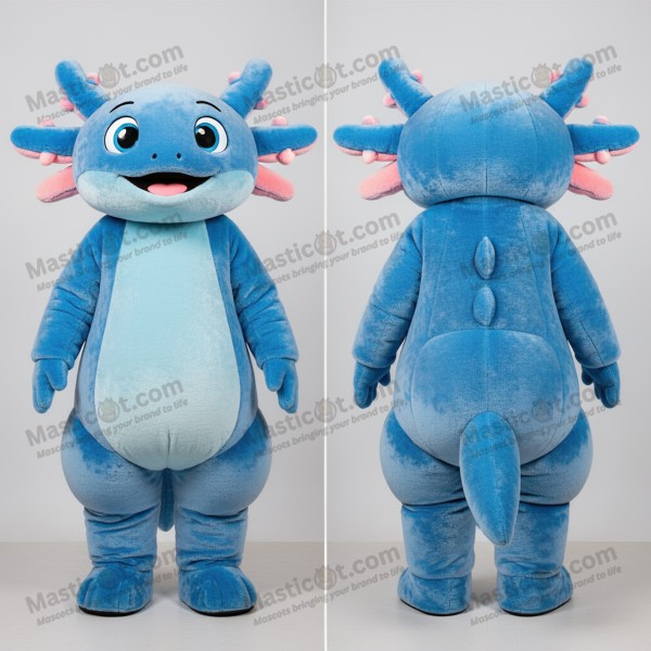 Teal plush padded axolotls mascot - Masticot.com