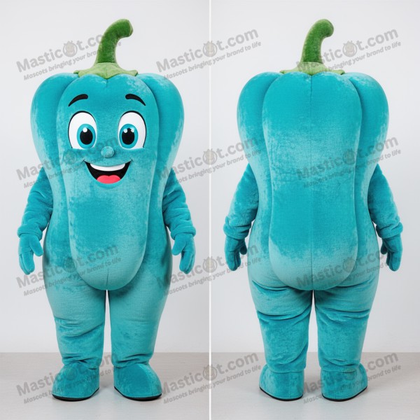 Cyan vibrant pepper mascot - Masticot.com