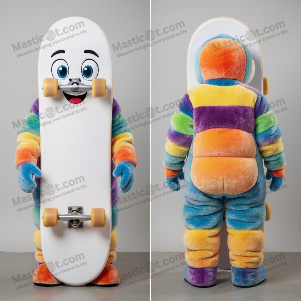 White padded skateboard mascot - Masticot.com