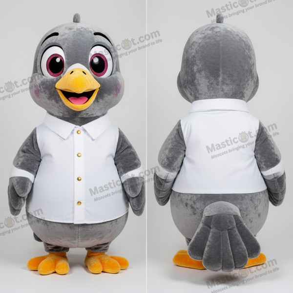 Mjuk grå duvmascot - Duva - MASTICOT_26989 - Masticot.com