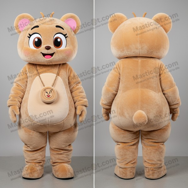 Tan sweet bear pendant mascot - Masticot.com