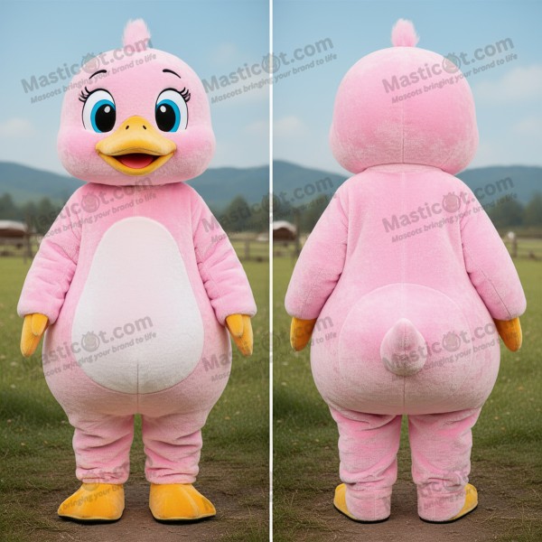 Plush pink gosling mascot - Masticot.com