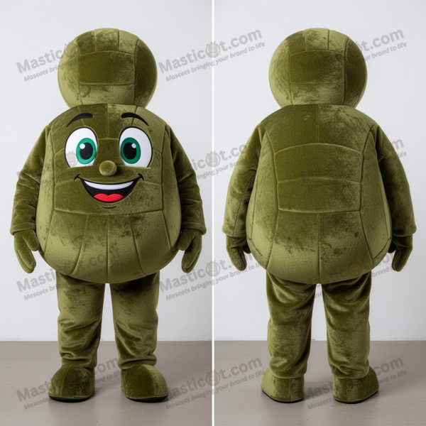 Mascota de Balón de Voleibol Cartoon Verde Oliva -