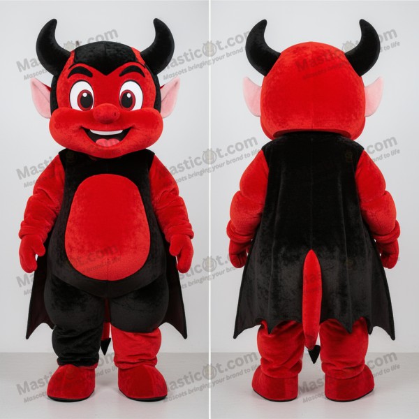 Crimson Cartoon Devil Mascot - Masticot.com
