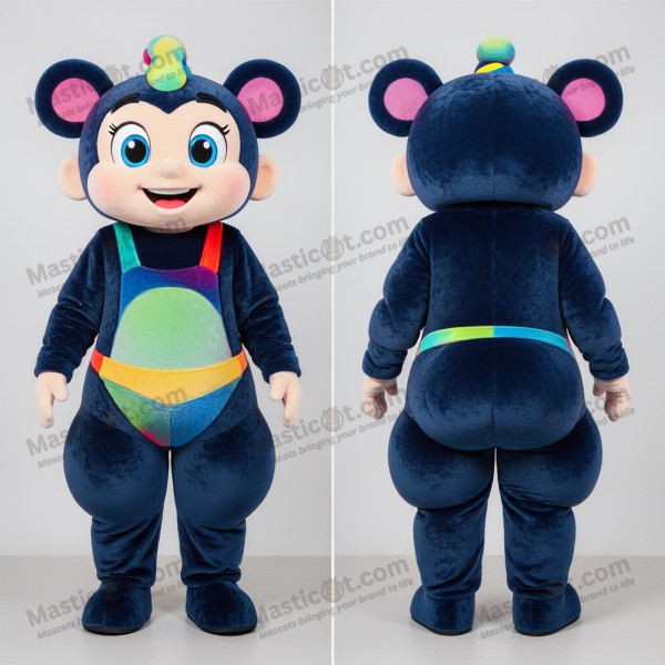 Navy blue velvety acrobat mascot - Masticot.com