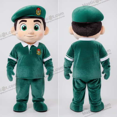 Béret vert velouté mascotte - Béret Vert - MASTICOT_27258 - Masticot.com