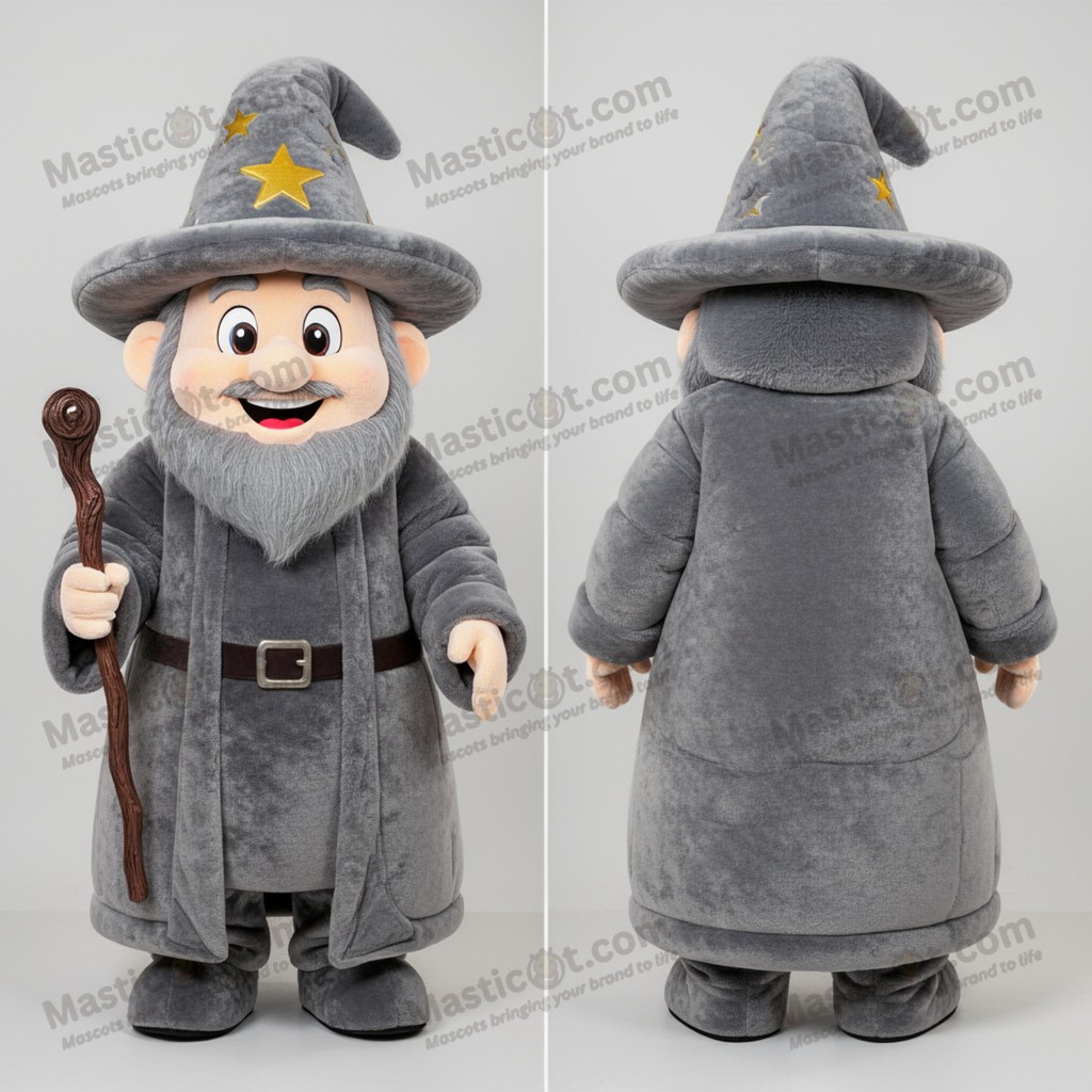 Sametově šedý kouzelnický kostým s kapucí - Čaroděj - MASTICOT_2700 - Masticot.com