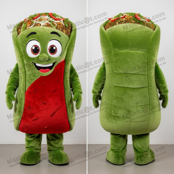 Olijfgroene breedgeschouderde enchiladas mascotte -