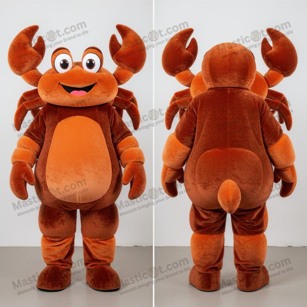 Rust orange cuddly crab mascot - Masticot.com