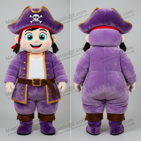 Lavender Jolly Roger Pirate Mascot - Masticot.com