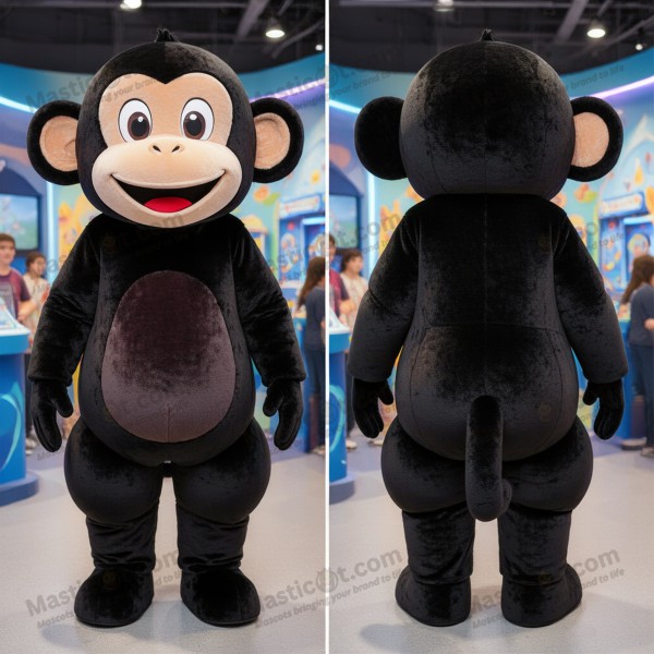 Charcoal black playful monkey mascot - Masticot.com