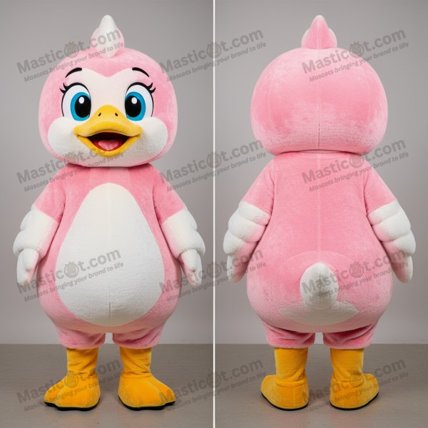 Peach soft cuddly geese mascot - Masticot.com