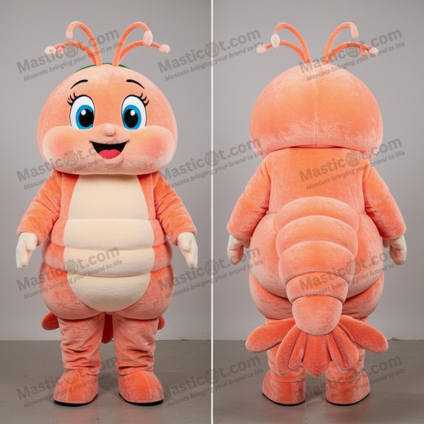 Peach vibrant shrimp scampi mascot - Masticot.com