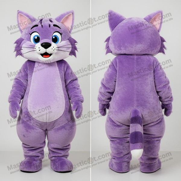 Lavender plush bobcat mascot - Masticot.com