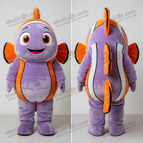 Lavender broad shouldered clown fish mascot - Masticot.com