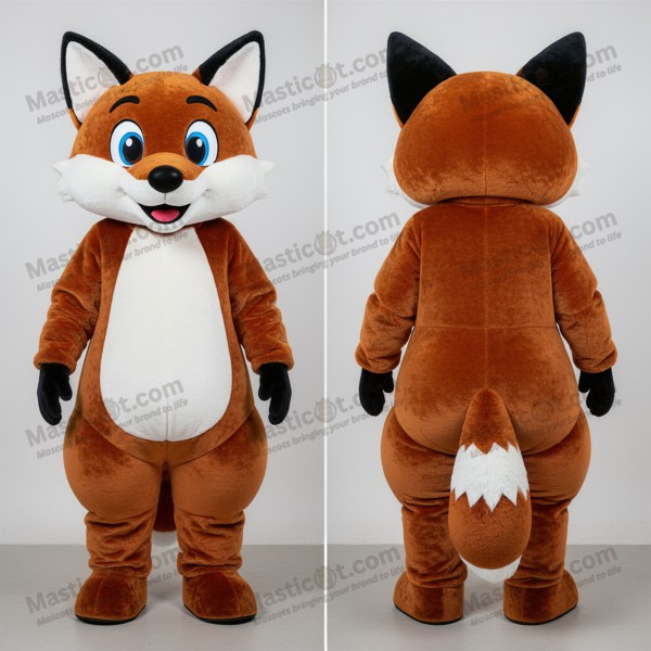 Brown fluffy friendly fox mascot - Masticot.com