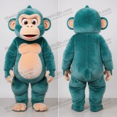 Teal Cartoon Chimpanzee Mascot - Masticot.com
