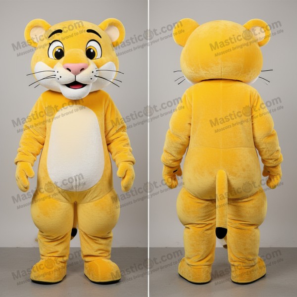 Velvet yellow playful panther mascot - Masticot.com