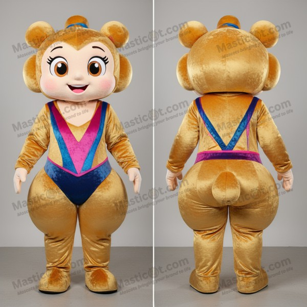Mascota de artista de trapecio dorado brillante - Artista de Trapecio - MASTICOT_2769 - Masticot.com