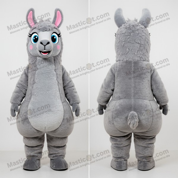 Mascotă lână gri cu formă de lamă - Masticot.com