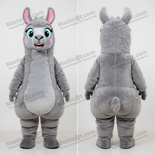 Grå fluffig llamamaske - Lama - MASTICOT_2772 - Masticot.com